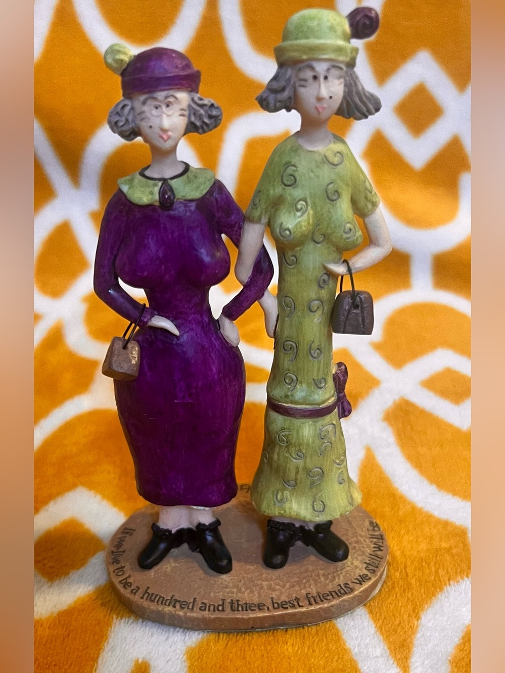 Sandy Gervais "If We Live To Be 103, Best Friends We Still Will Be" Figurine